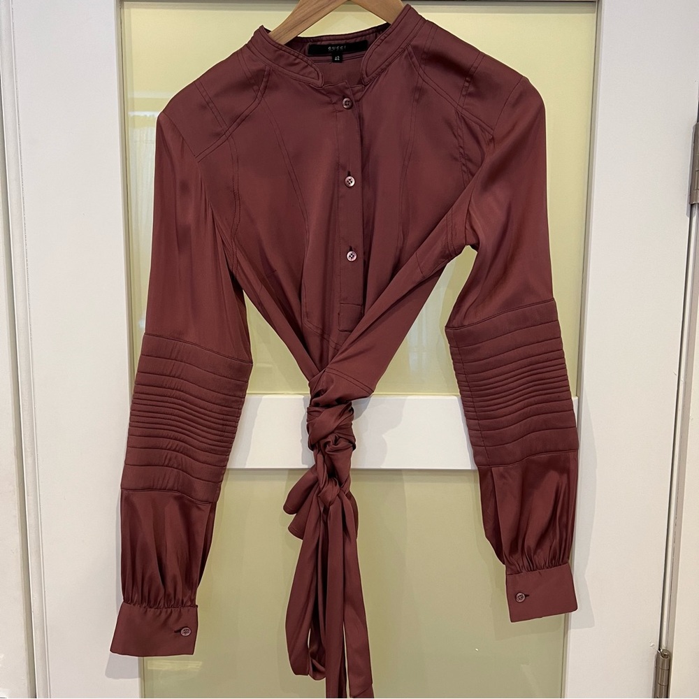 Vintage Silk Gucci Tie Blouse